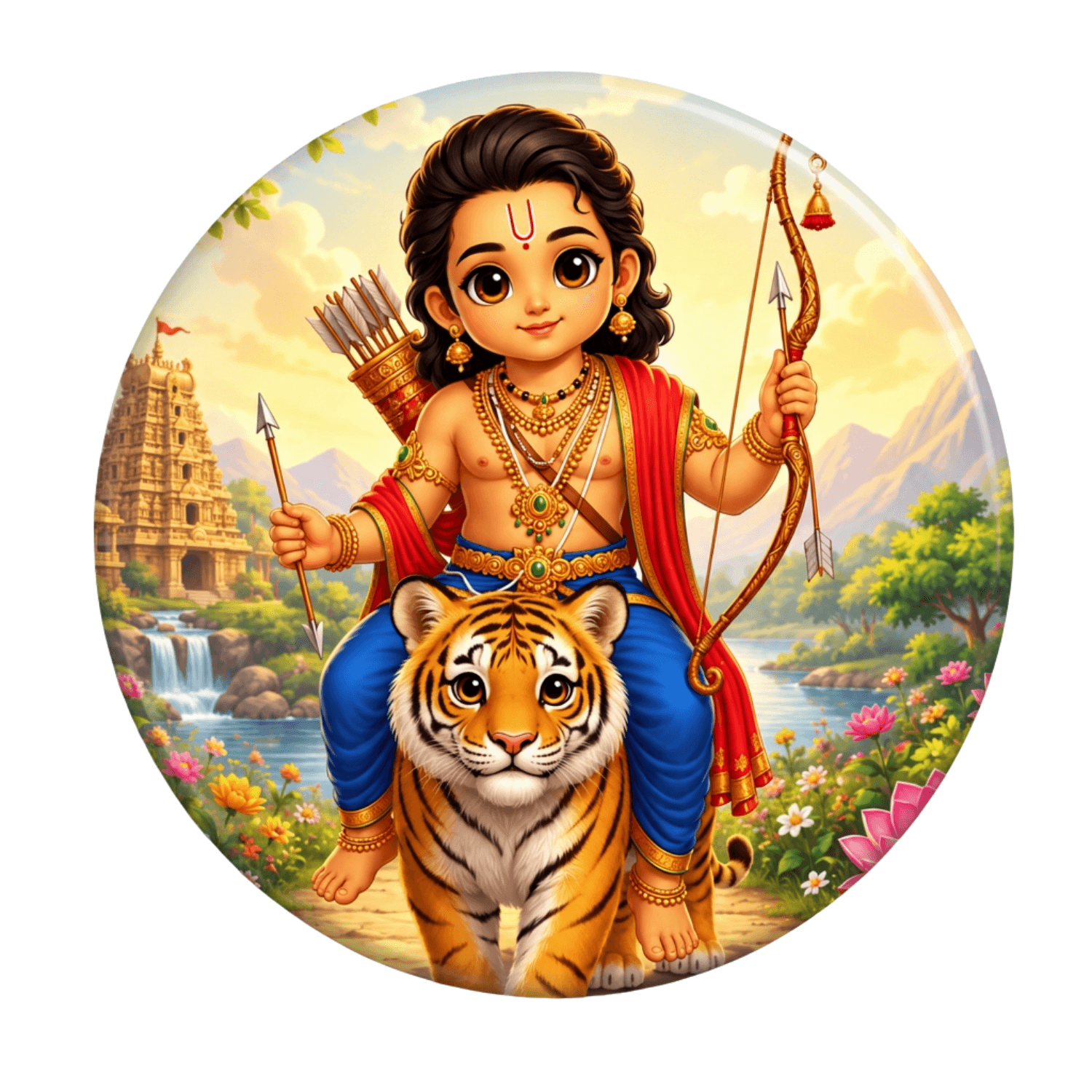 cute-ayyappa-on-tiger-fridge-magnet