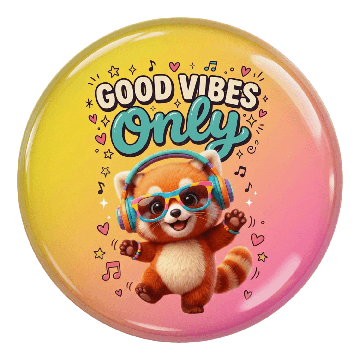 good-vibes-only-red-panda-fridge-magnet