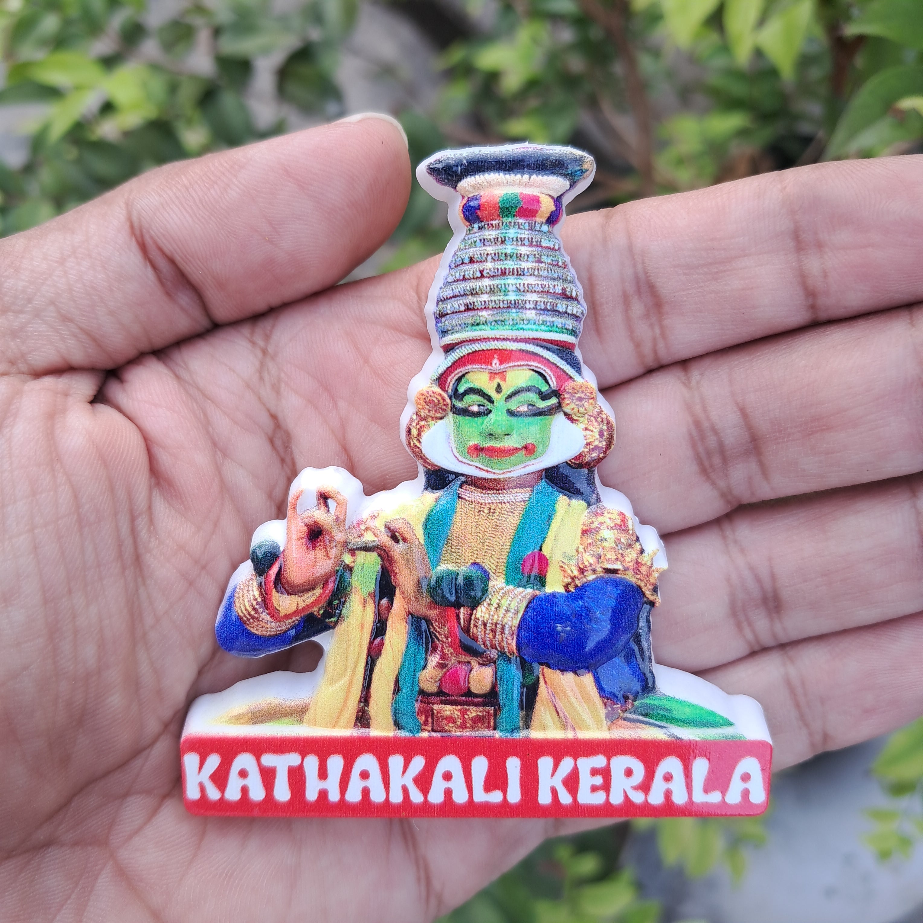 3D KATHAKALI FRIDGE MAGNET – KERALA CULTURAL SOUVENIR, MADE IN POLYMARBLE