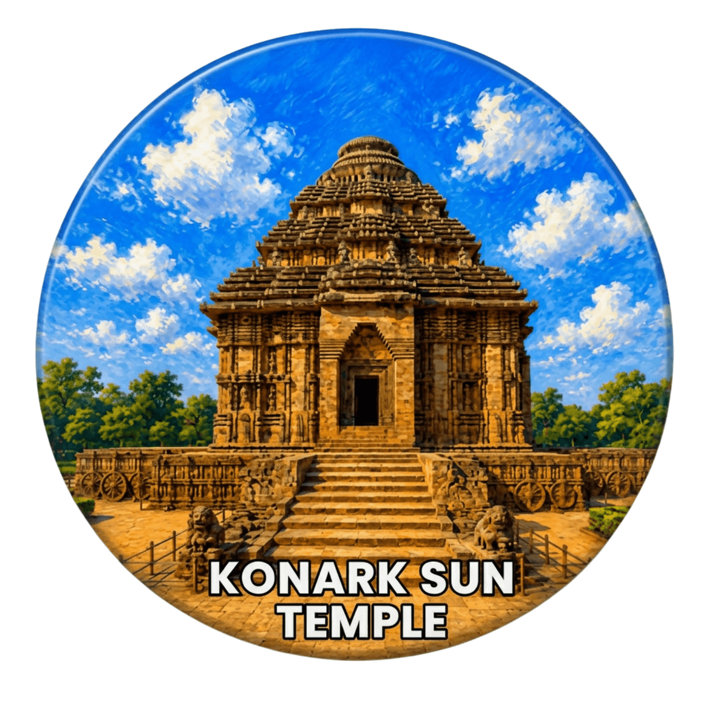 Konark Sun Temple Fridge Magnet