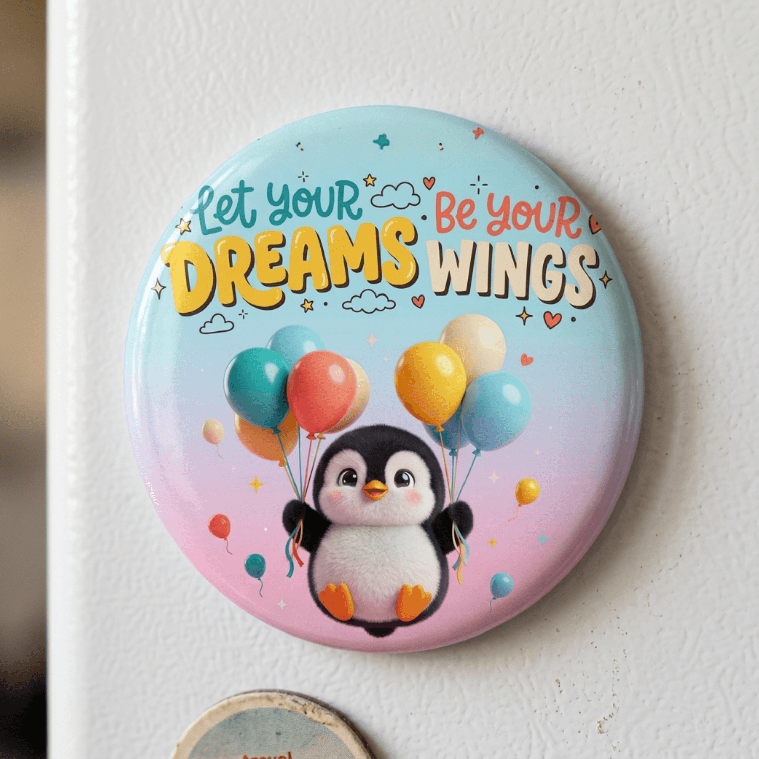 let-your-dreams-be-your-wings-penguin-fridge-magnet-0