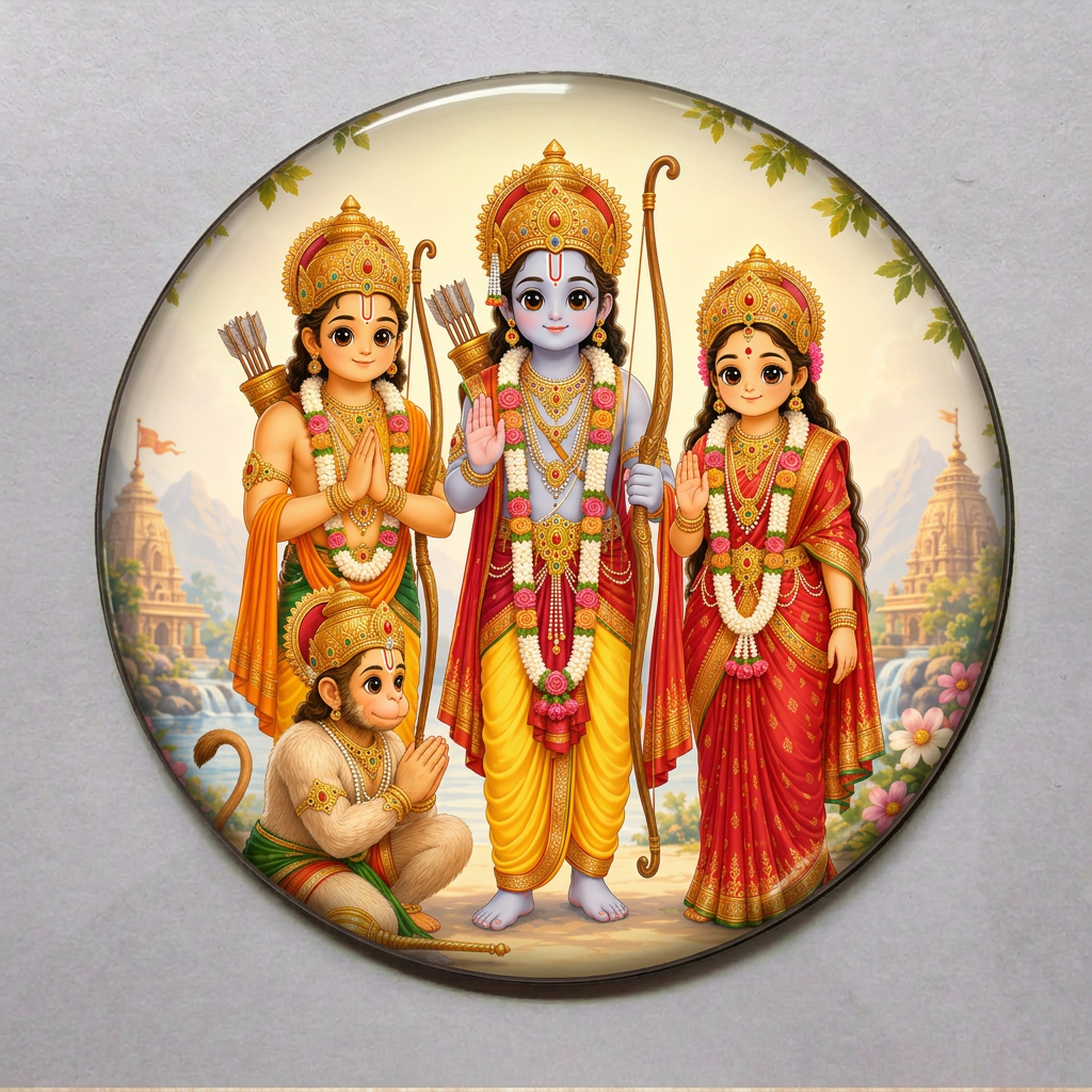 Cute Ram Darbar Fridge Magnet