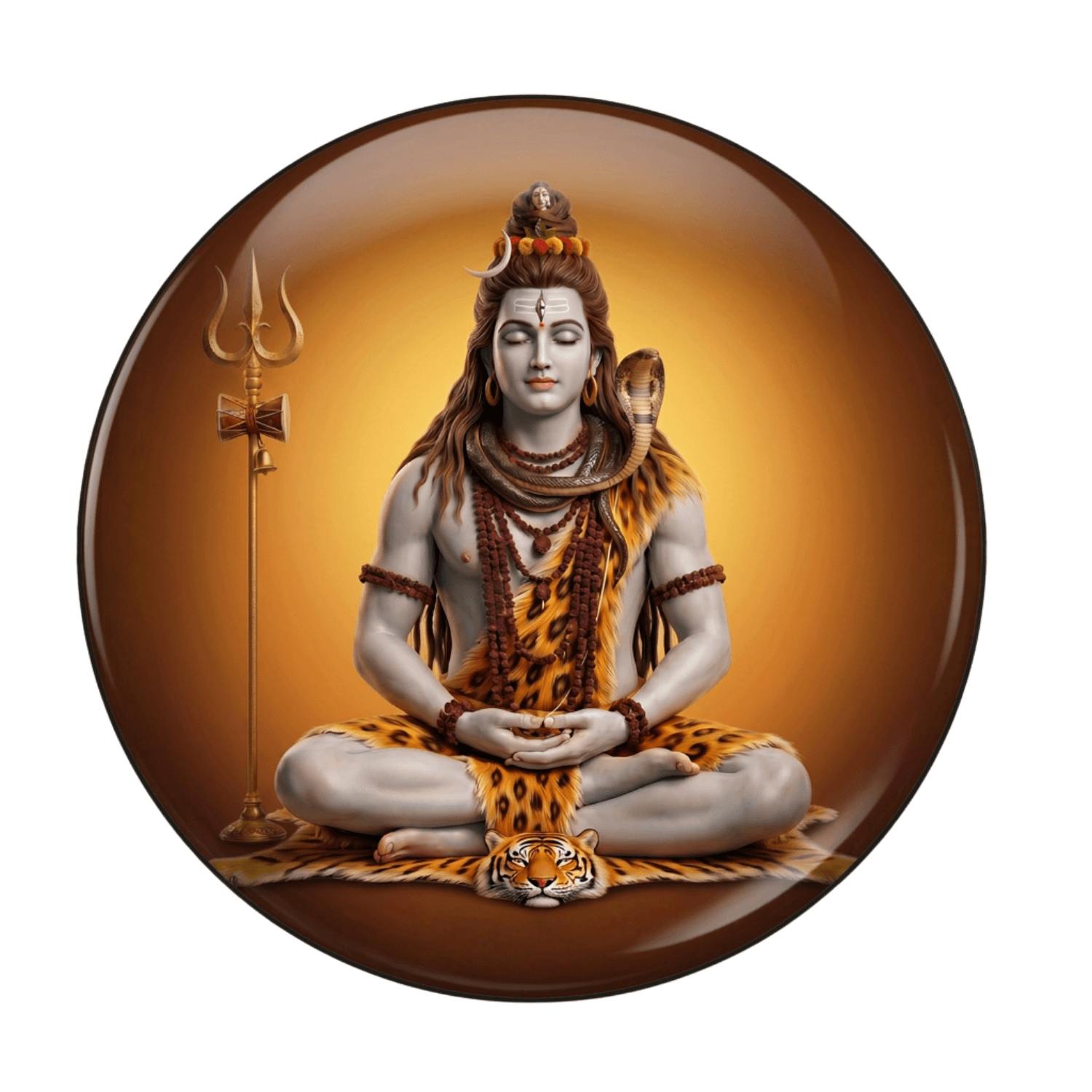meditating-lord-shiva-round-fridge-magnet-70mm-glossy-metal-multicolour-1