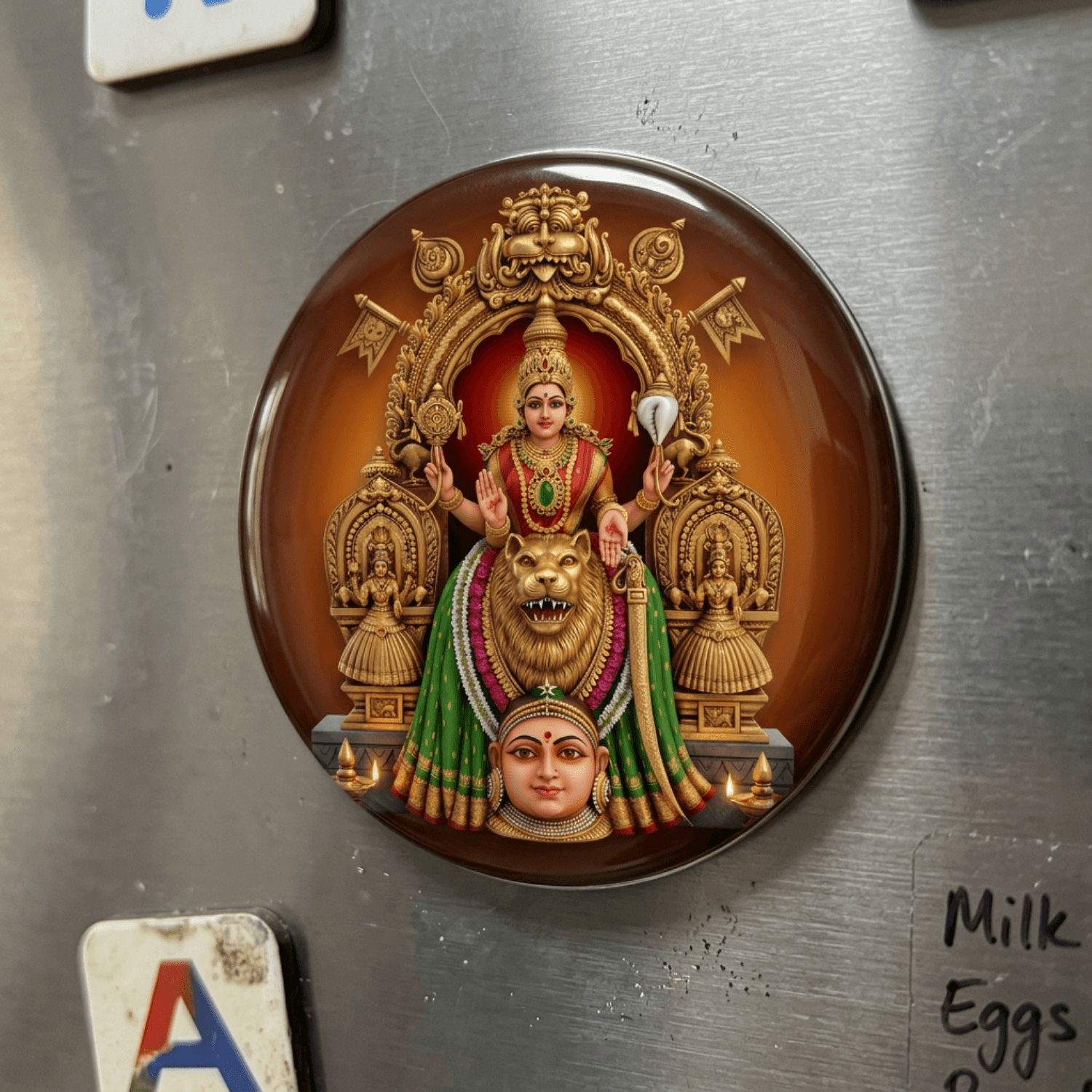 mookambika-devi-fridge-magnet-handcrafted-multicolour-glossy-metal-70mm-1_7970585b-2991-445f-9dd0-7ce5445317de