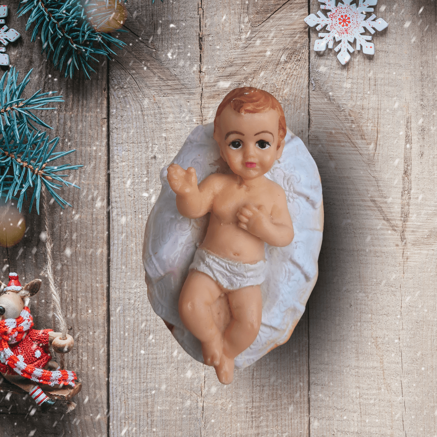 BABY JESUS STATUE FOR CHRISTMAS NATIVITY SET- 5 CM HEIGHT, 9 CM LENGTH