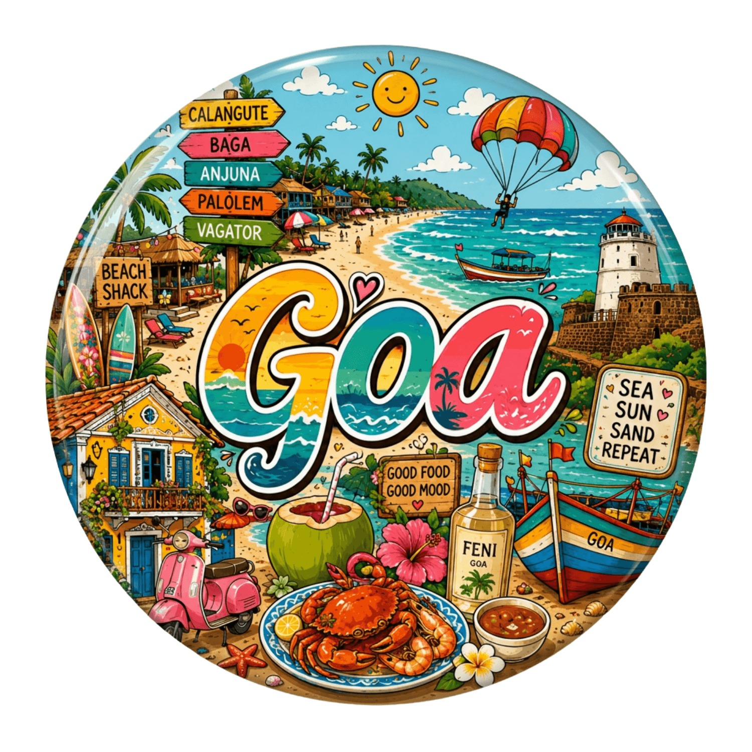 Goa Fridge Magnet Souvenir (Goa - Beaches)