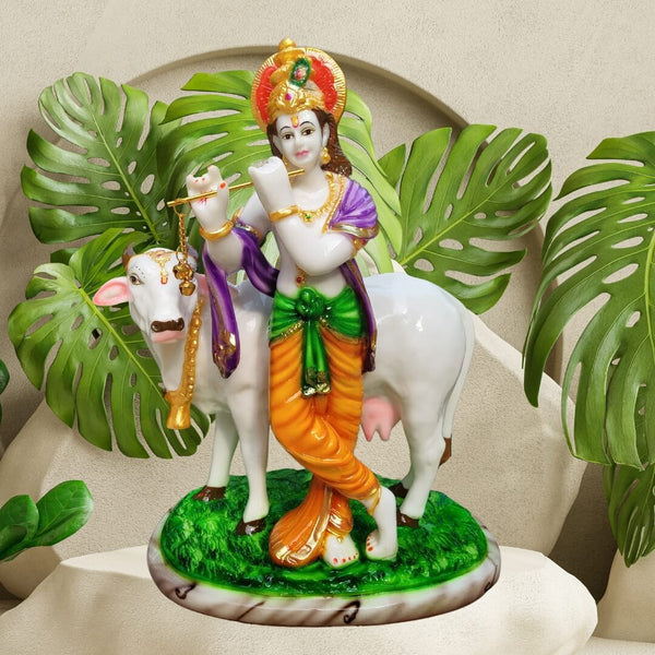 KRISHNA-STATUE-WITH-COW-IN-MARBLE-DUST-POLY-RESIN-INDOOR