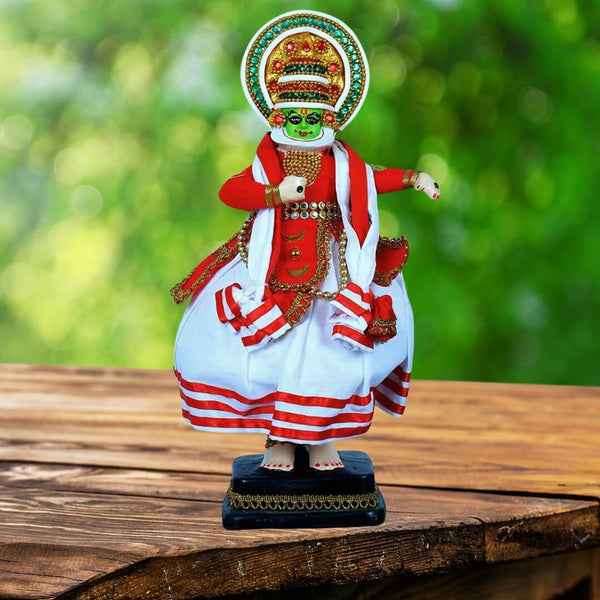 KATHAKALI DOLL IN DANCING POSE MADE IN FIBRE-34 CM HEIGHT