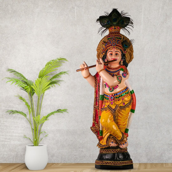 Lord-krishna-idol-for-pooja-ivory-color-indoor