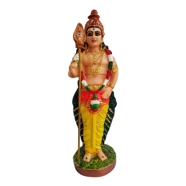 Lord Murugan Statue for Home in Polymarble (21 cm Height, Multicolor)