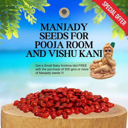 MANJADY SEEDS (ADENANTHERA PAVONINA OR RED LUCKY SEEDS) FOR POOJA ROOM AND VISHU KANI