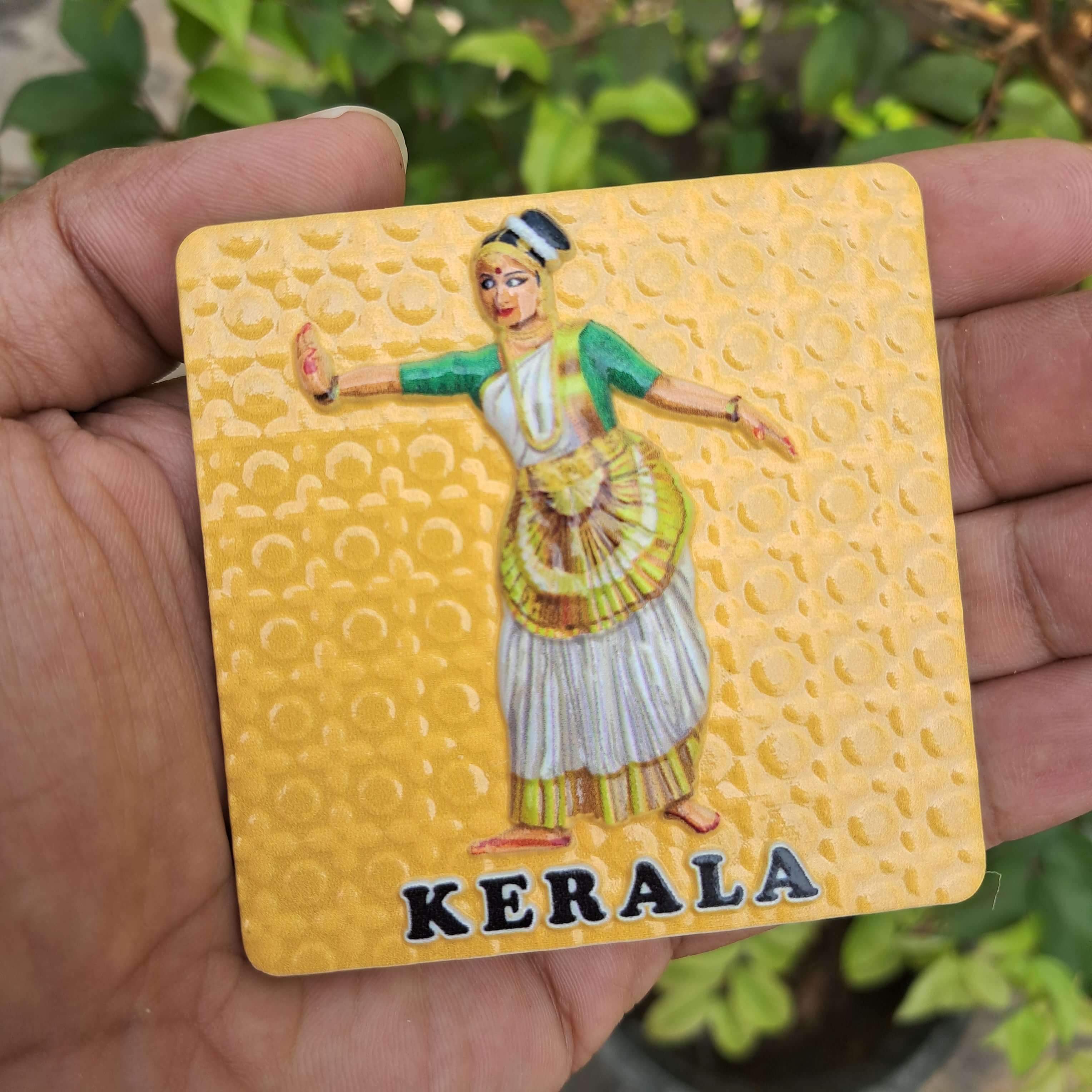 MOHINIYATTAM KERALA TRADITIONAL DANCE 3D POLYMARBLE FRIDGE MAGNET