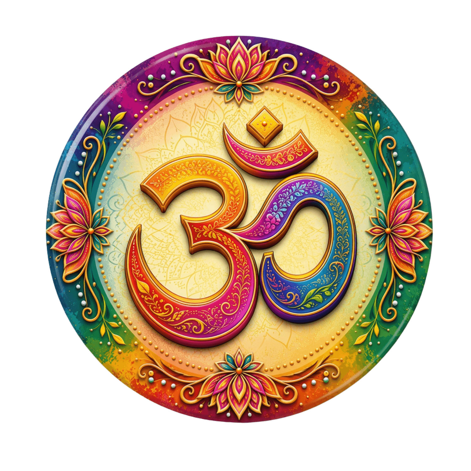 Mulicolor Omh symbol fridge magnet
