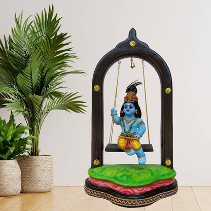 OONJAL-KRISHNAN-IDOL_BABY-KRISHNA-ON-SWING-STATUE-INDOOR