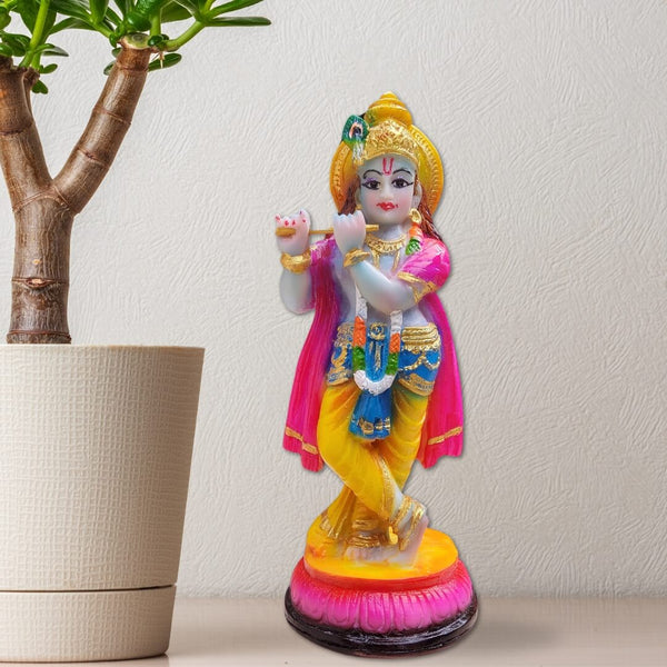 Small-Krishna-idol-playing-flute-made-in-polymarble-indoor