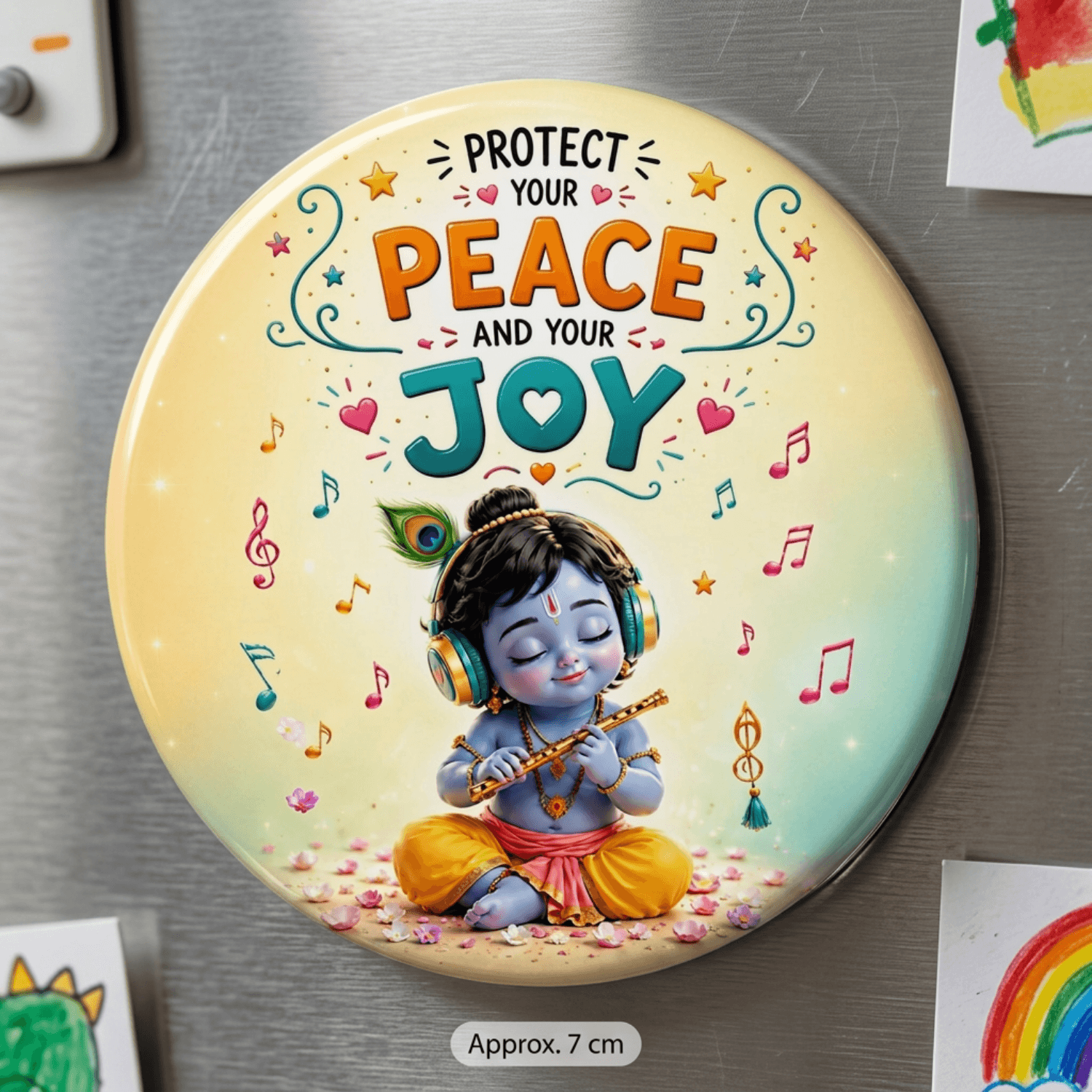 Inspirational Krishna Quote Fridge Magnets Collection (Peace & Joy Krishna)