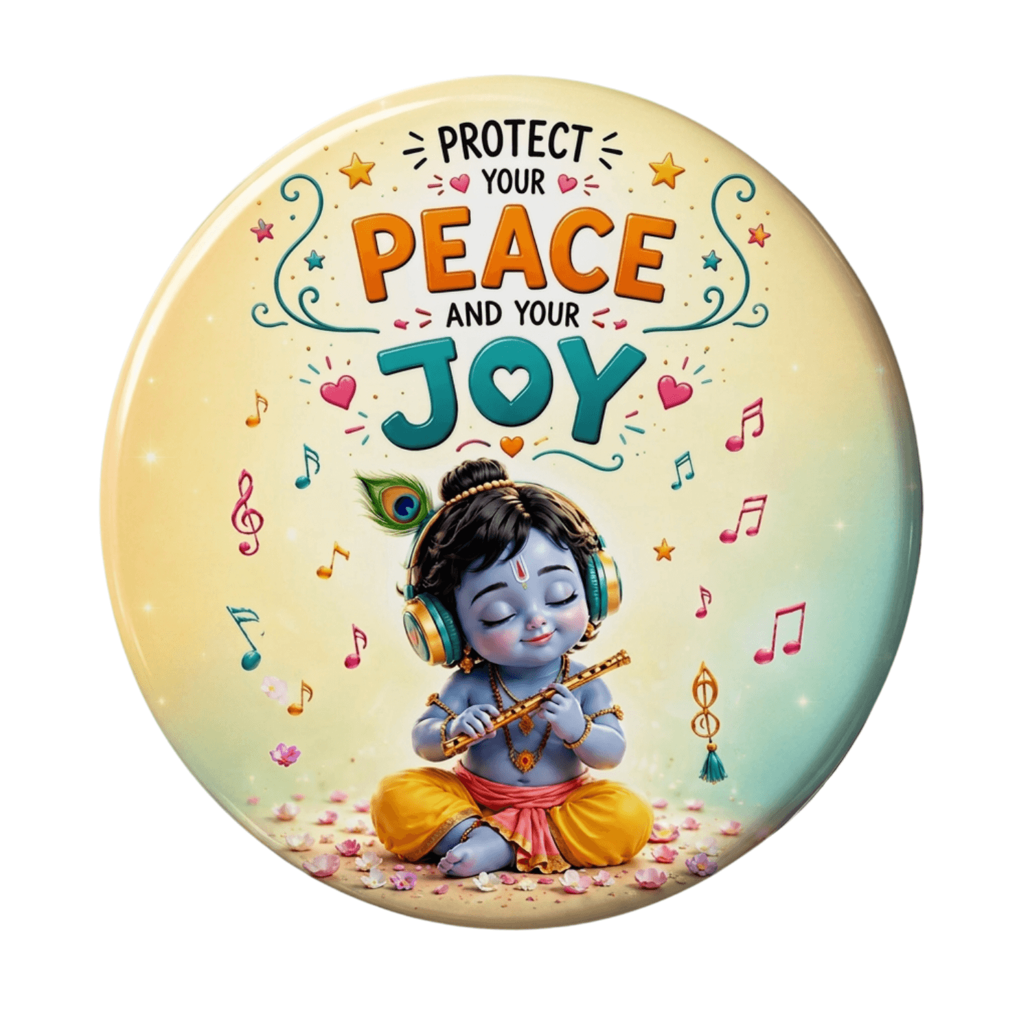 Inspirational Krishna Quote Fridge Magnets Collection (Peace & Joy Krishna)
