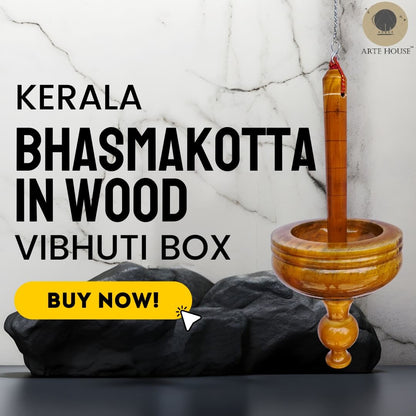 KERALA BHASMA KOTTA IN WOOD (TRADITIONAL WOODEN BASKET FOR ASHES|BHASMA THATTU)