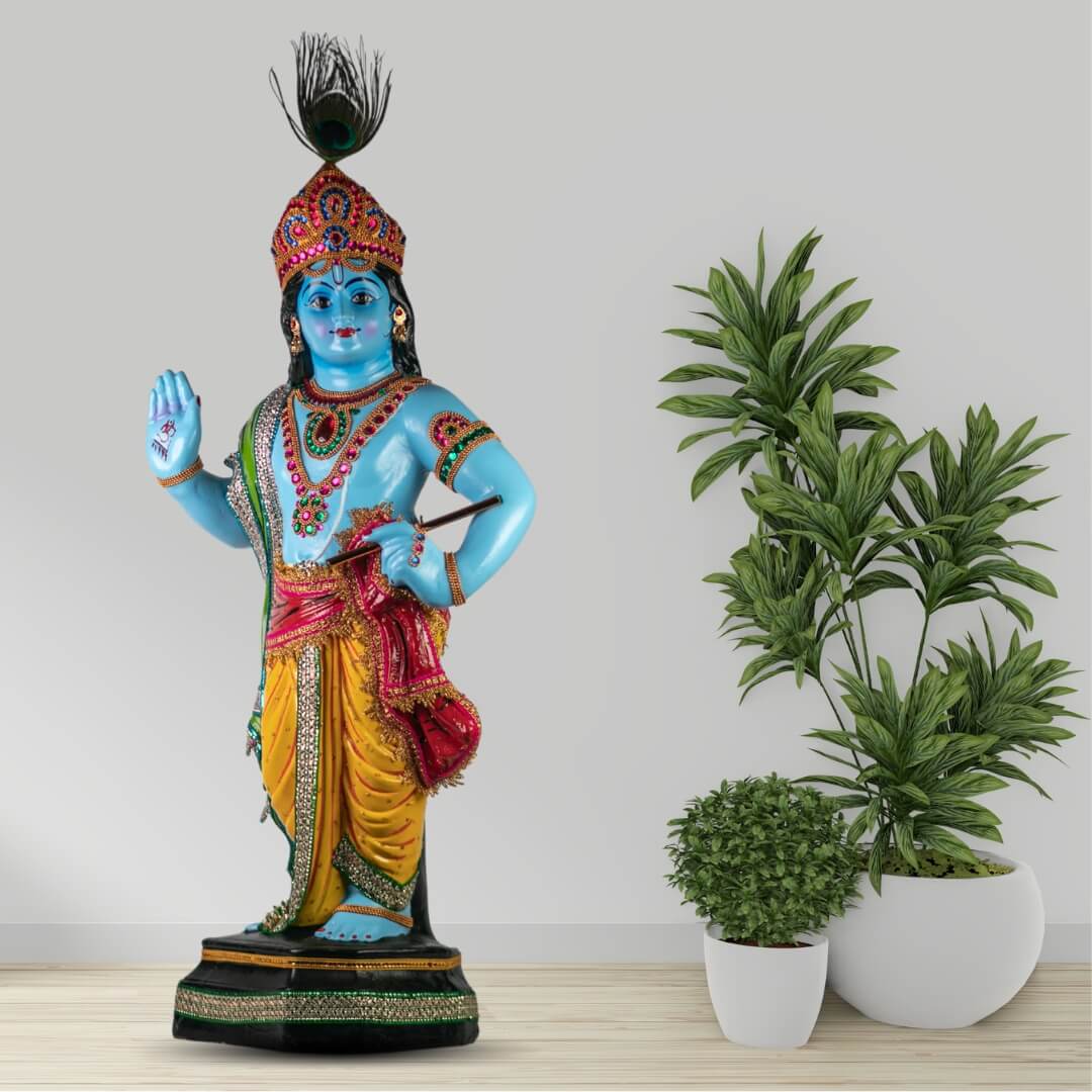 BLESSING KRISHNA IDOL - 86 CM HEIGHT