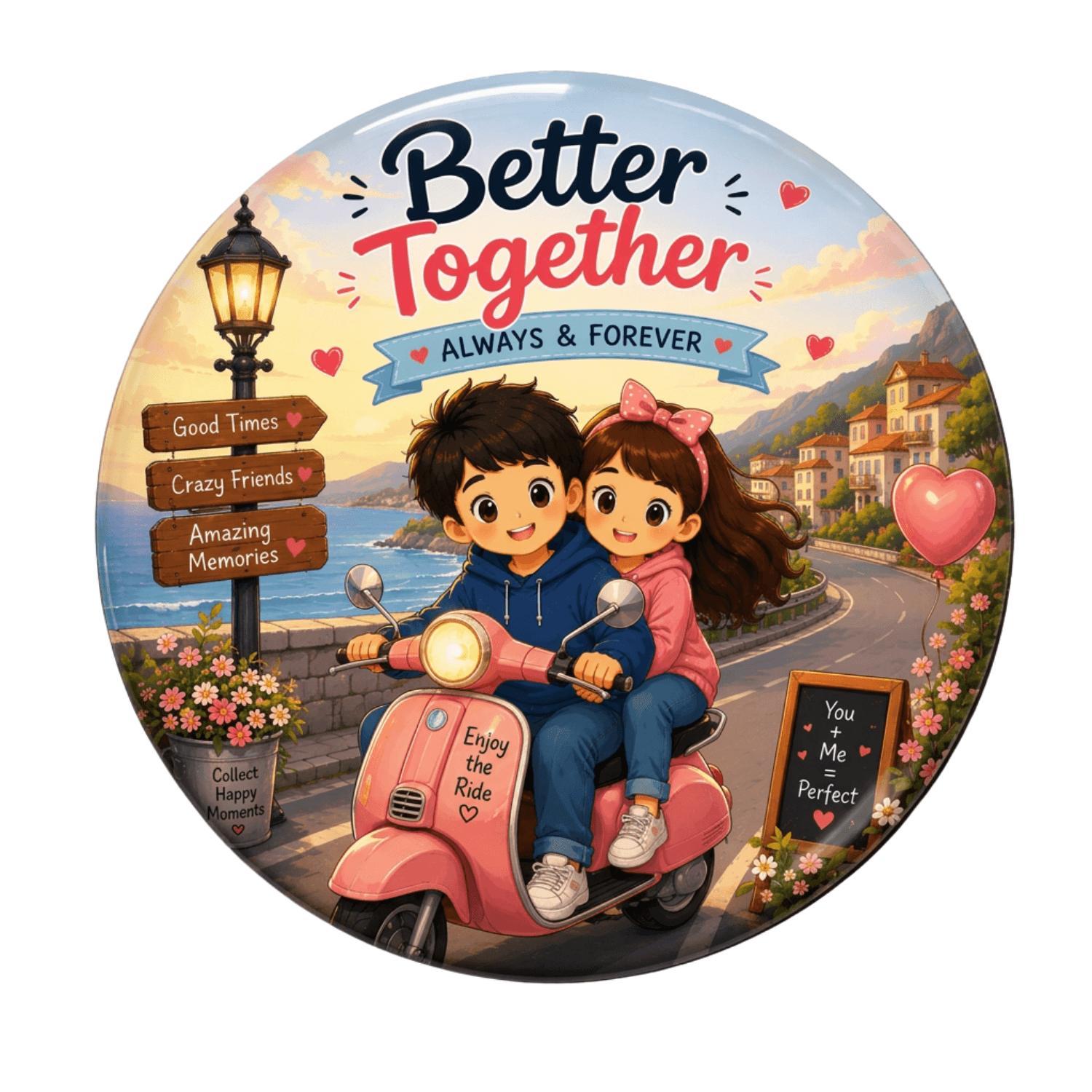 cute-couple-fridge-magnet-city-ride