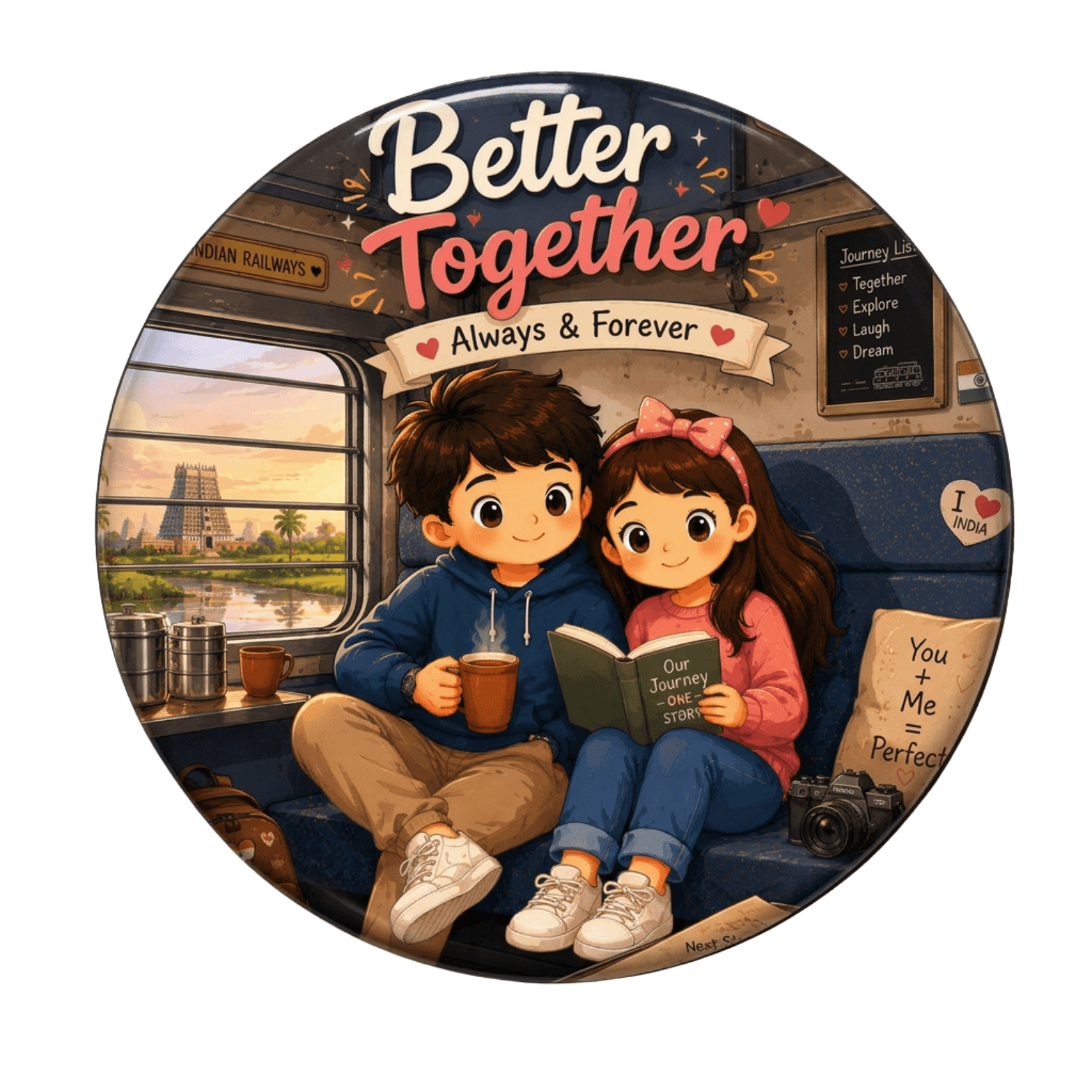cute-couple-fridge-magnet-local-train-journey