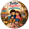 Cute Couple Fridge Magnet (Swing)