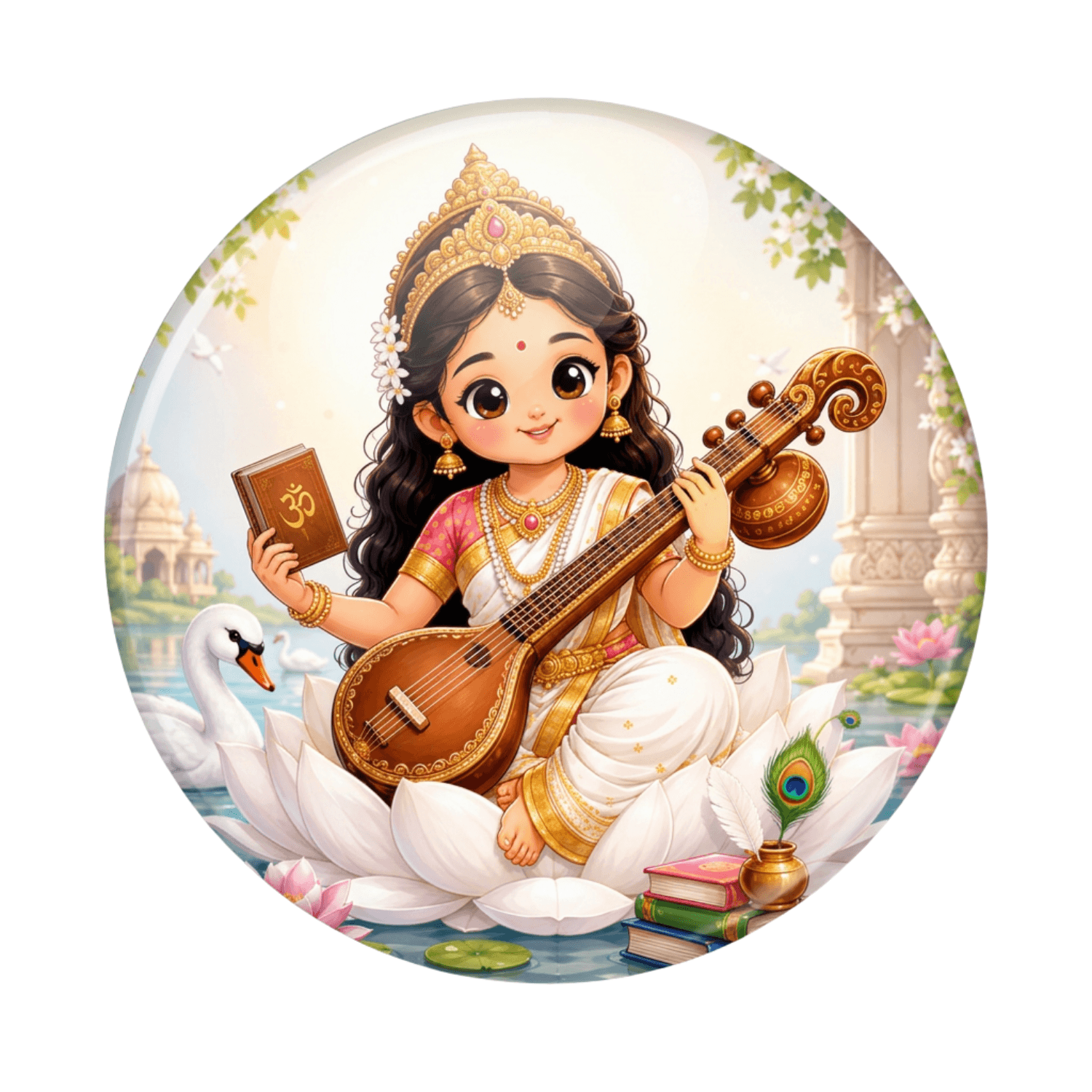 cute-saraswati-devi-fridge-magnet