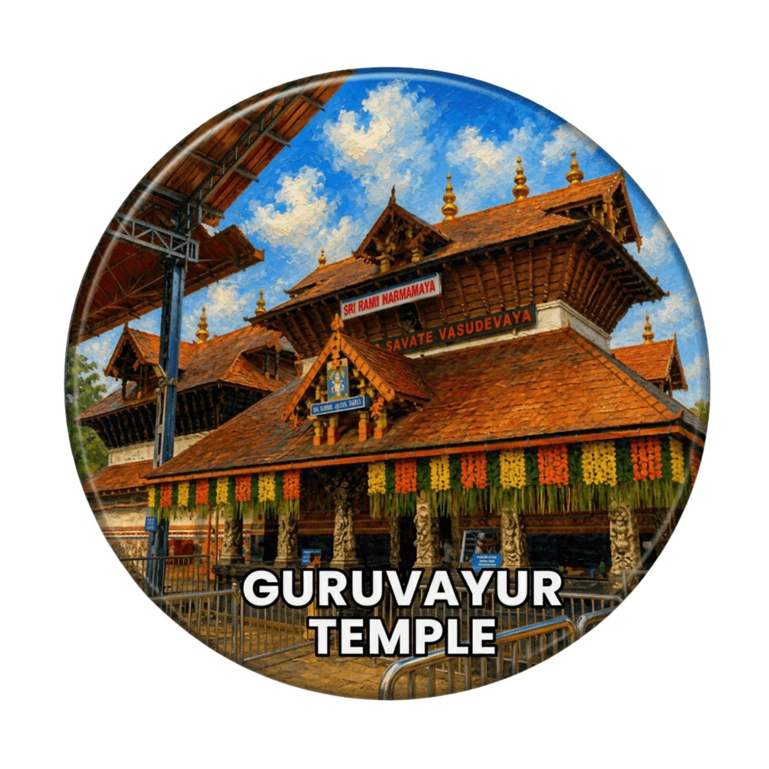 Guruvayur Temple Fridge Magnet