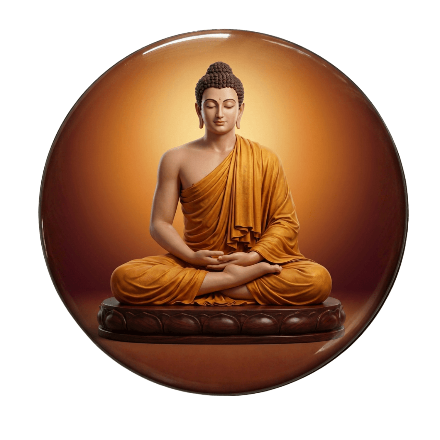 handcrafted-lifelike-meditating-buddha-round-fridge-magnet-70mm-multicolour-glossy-metal-0