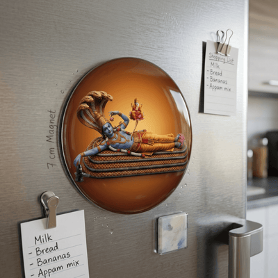 handcrafted-lifelike-sree-padmanabhaswamy-round-fridge-magnet-70mm-multicolour-glossy-metal-1