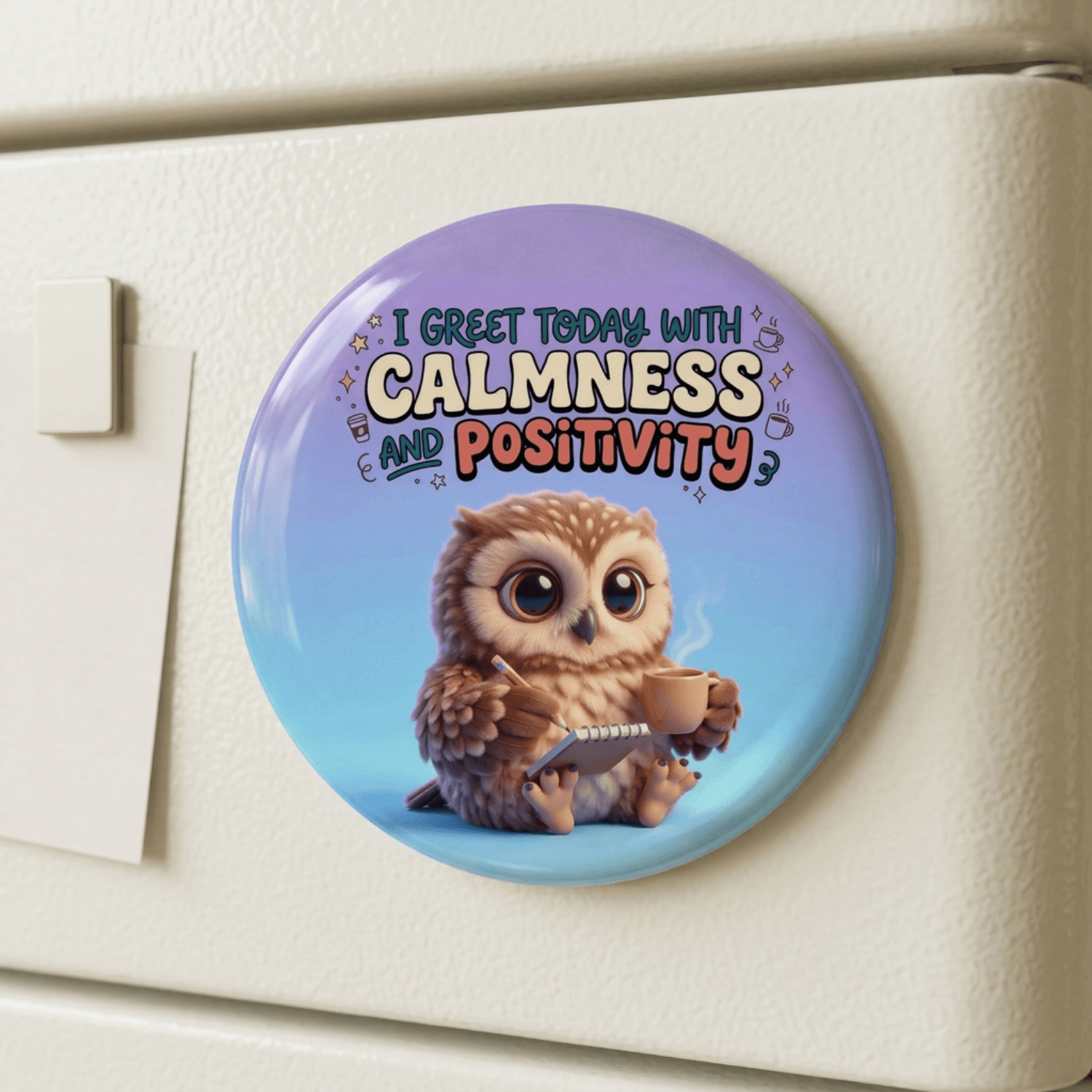 Inspirational Quote Fridge Magnet (Calmness and Positivity Design)