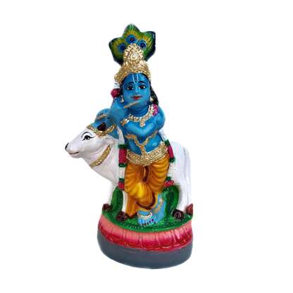 Cow Krishna Idol in Paper Mach