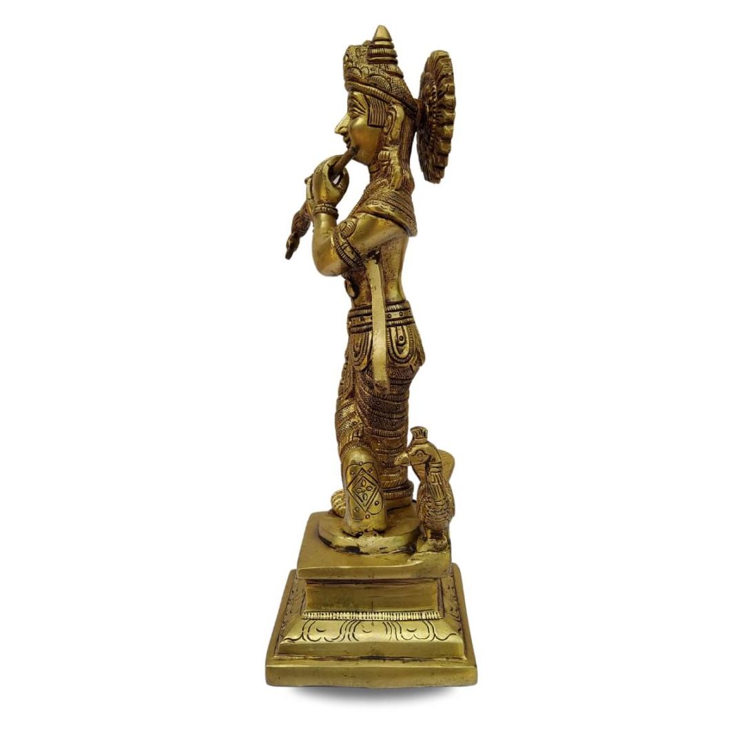 krishna-statue-in-brass-side-view