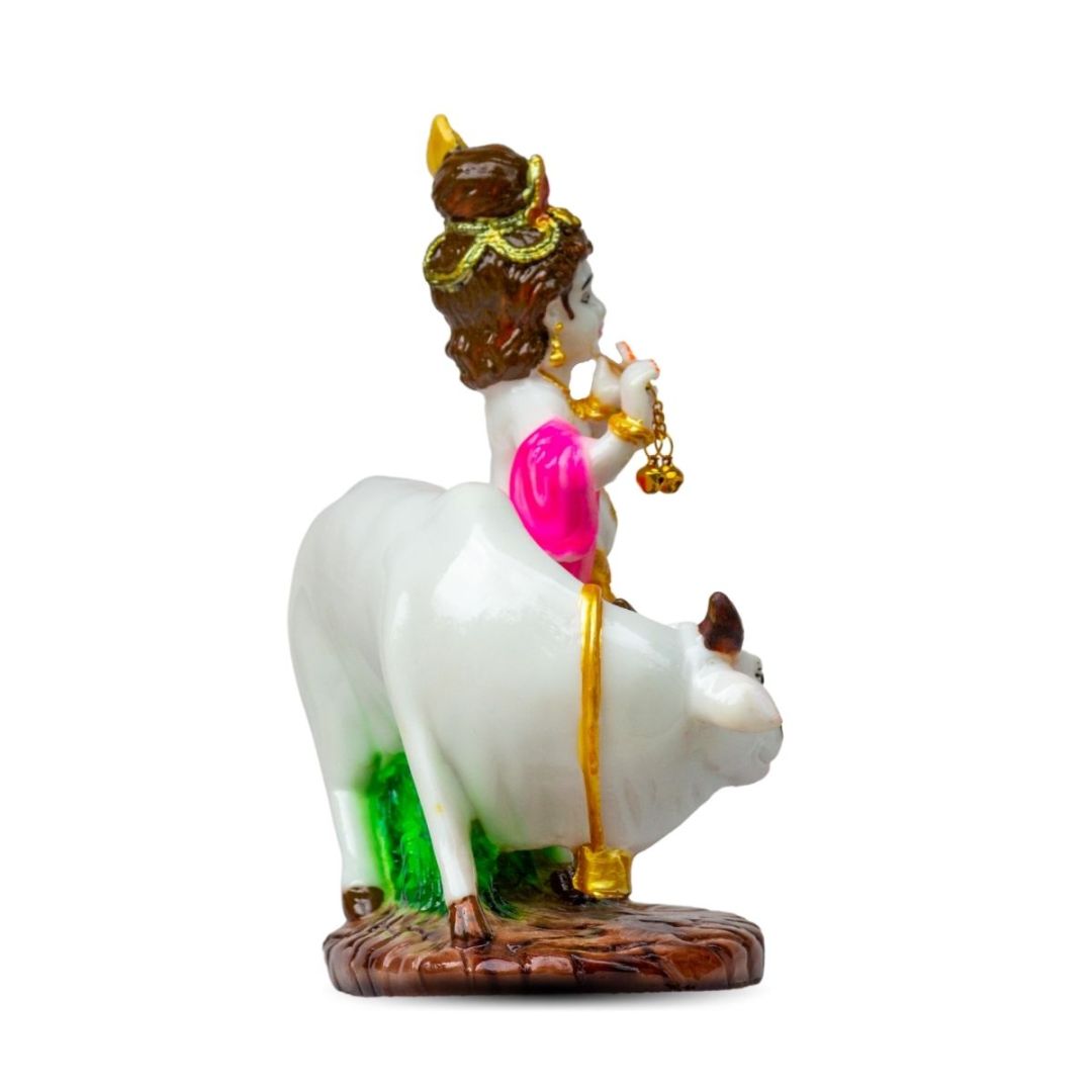 Cow Krishna Idol in Marble Dust