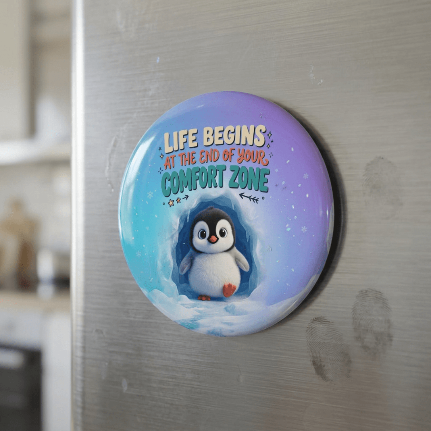 life-begins-beyond-your-comfort-zone-penguin-fridge-magnet-0