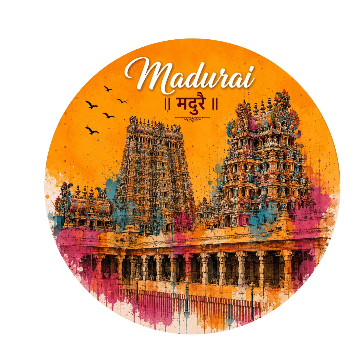 madurai-meenakshi-temple-watercolour-fridge-magnet-spiritual-souvenir