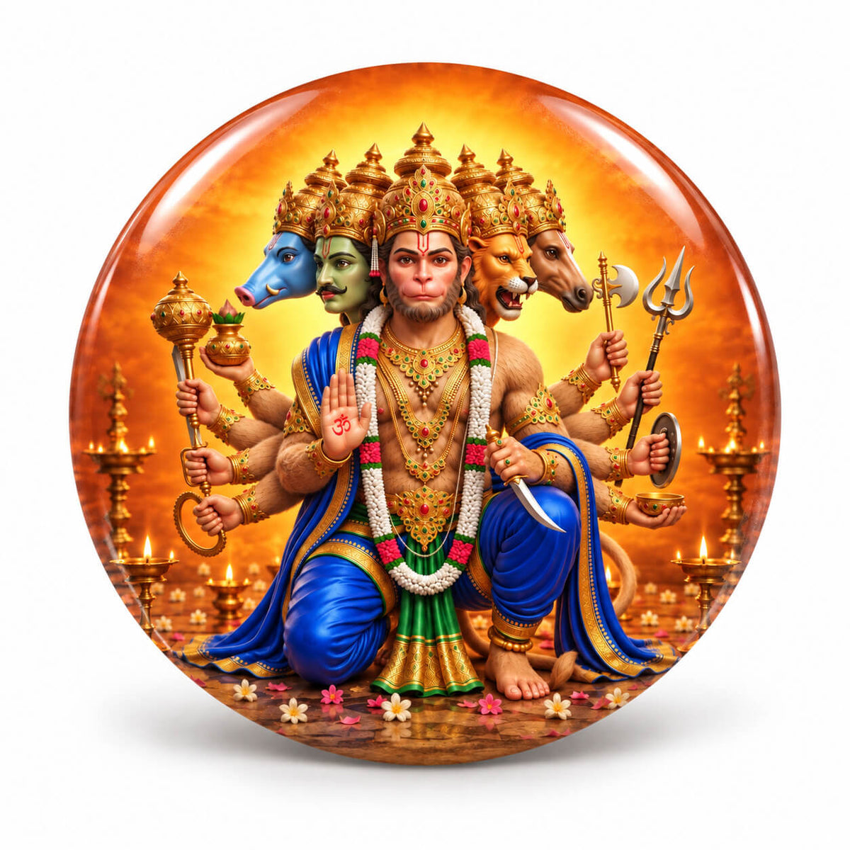 Panchamukhi Hanuman Fridge Magnet