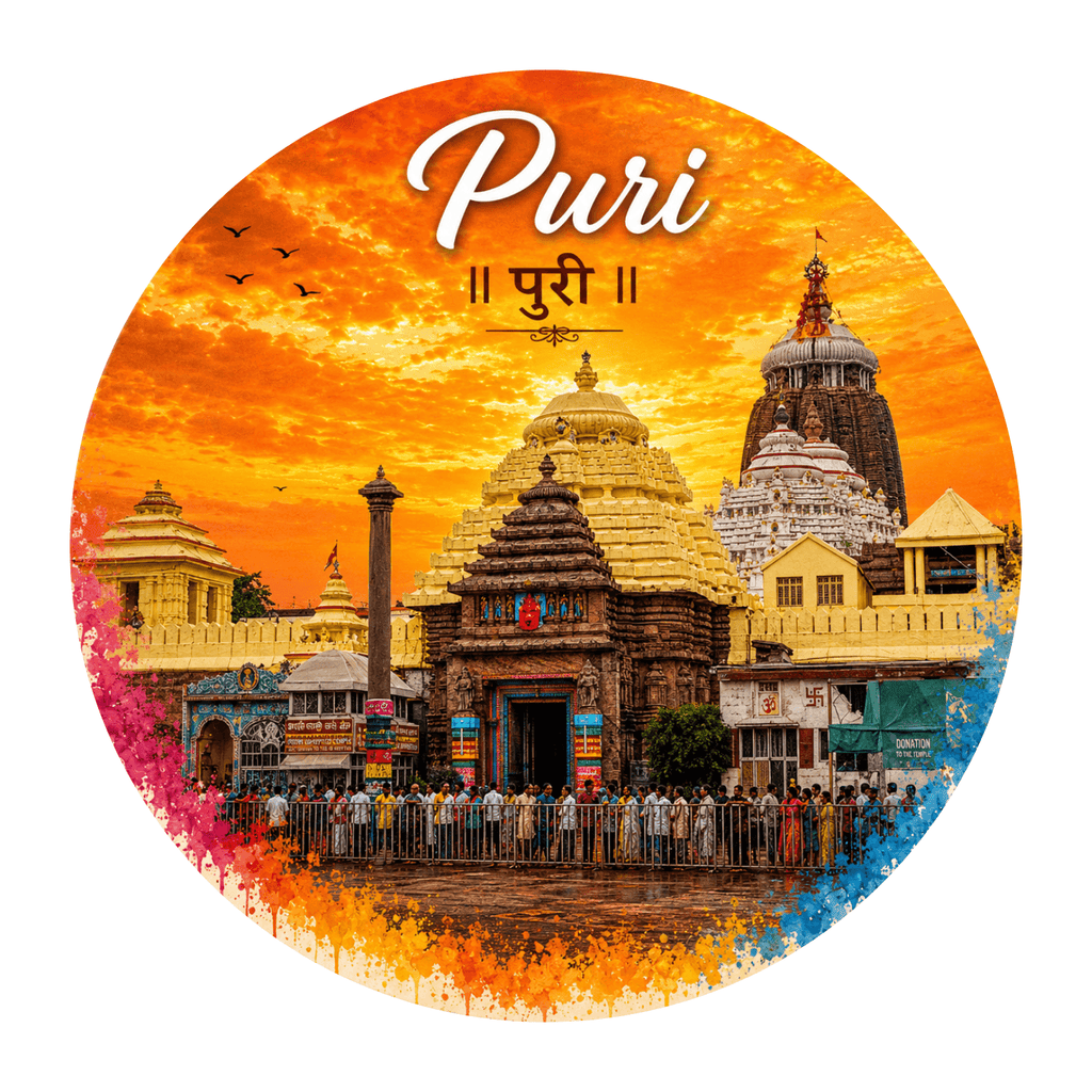 Puri Jagannath watercolour fridge magnet