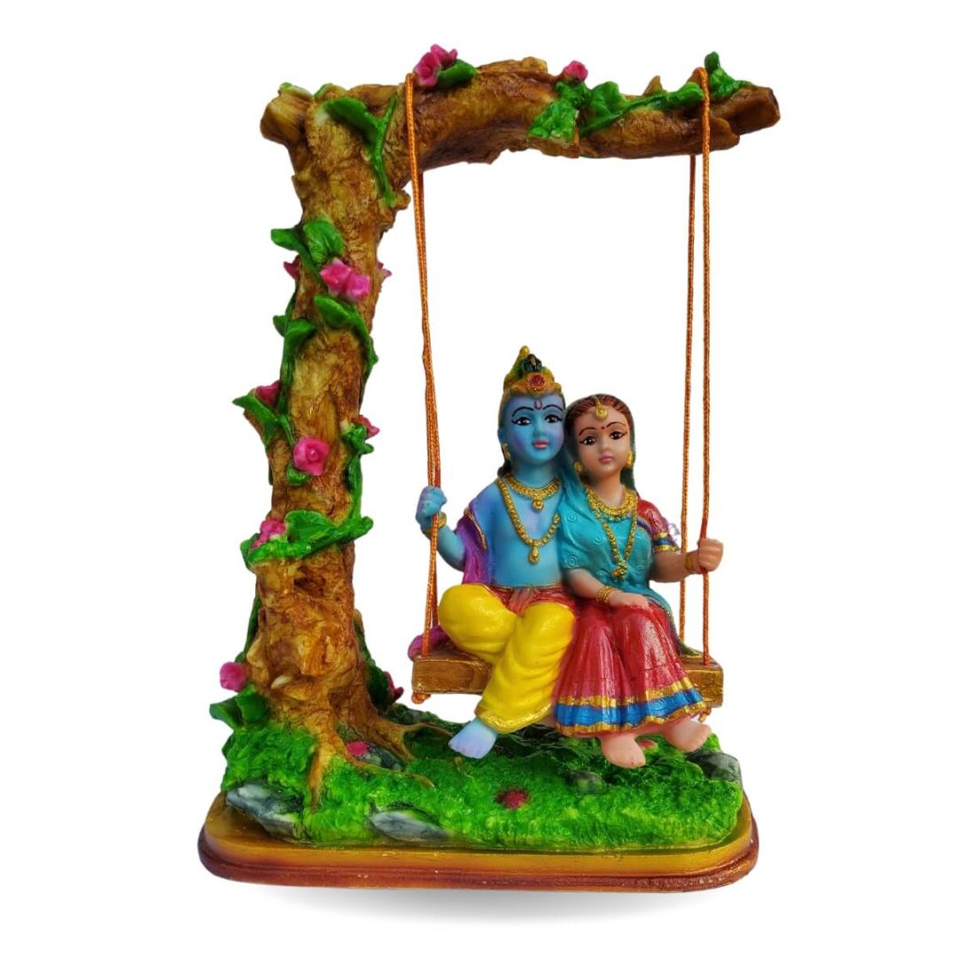radhakrishna-on-swing-under-kadamba-tree-statue