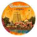 Rameswaram watercolour fridge magnet