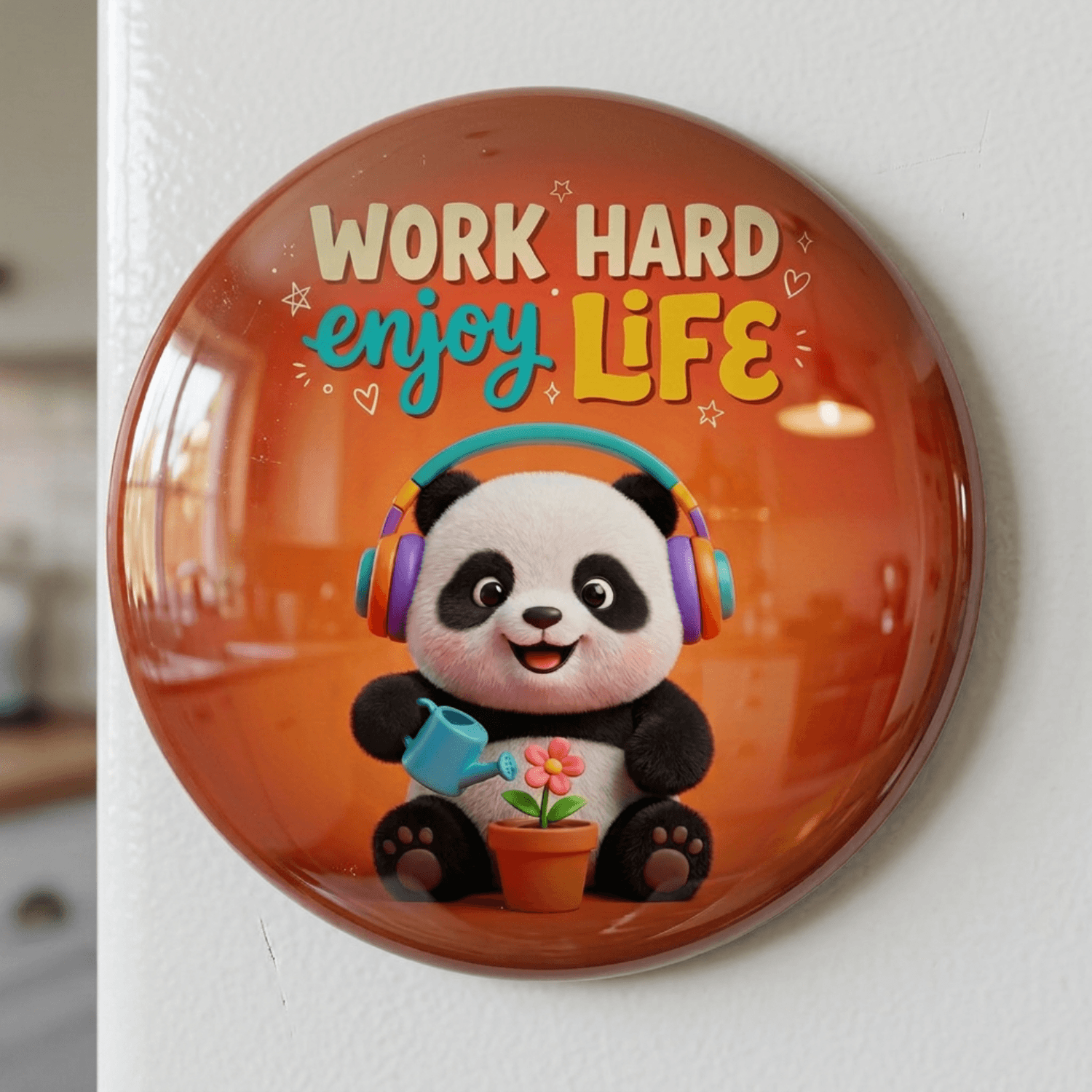 Inspirational Quote Fridge Magnet (Work Hard Enjoy Life Design)