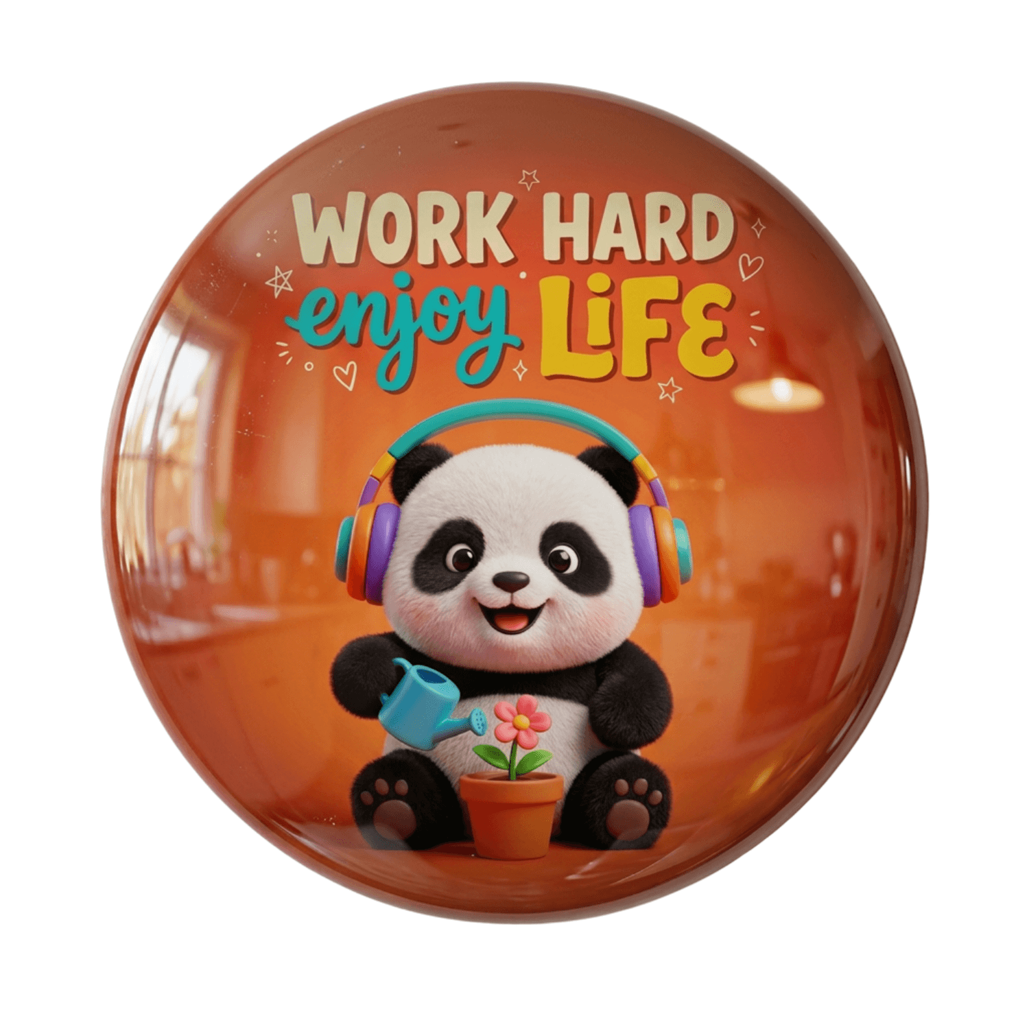 Inspirational Quote Fridge Magnet (Work Hard Enjoy Life Design)
