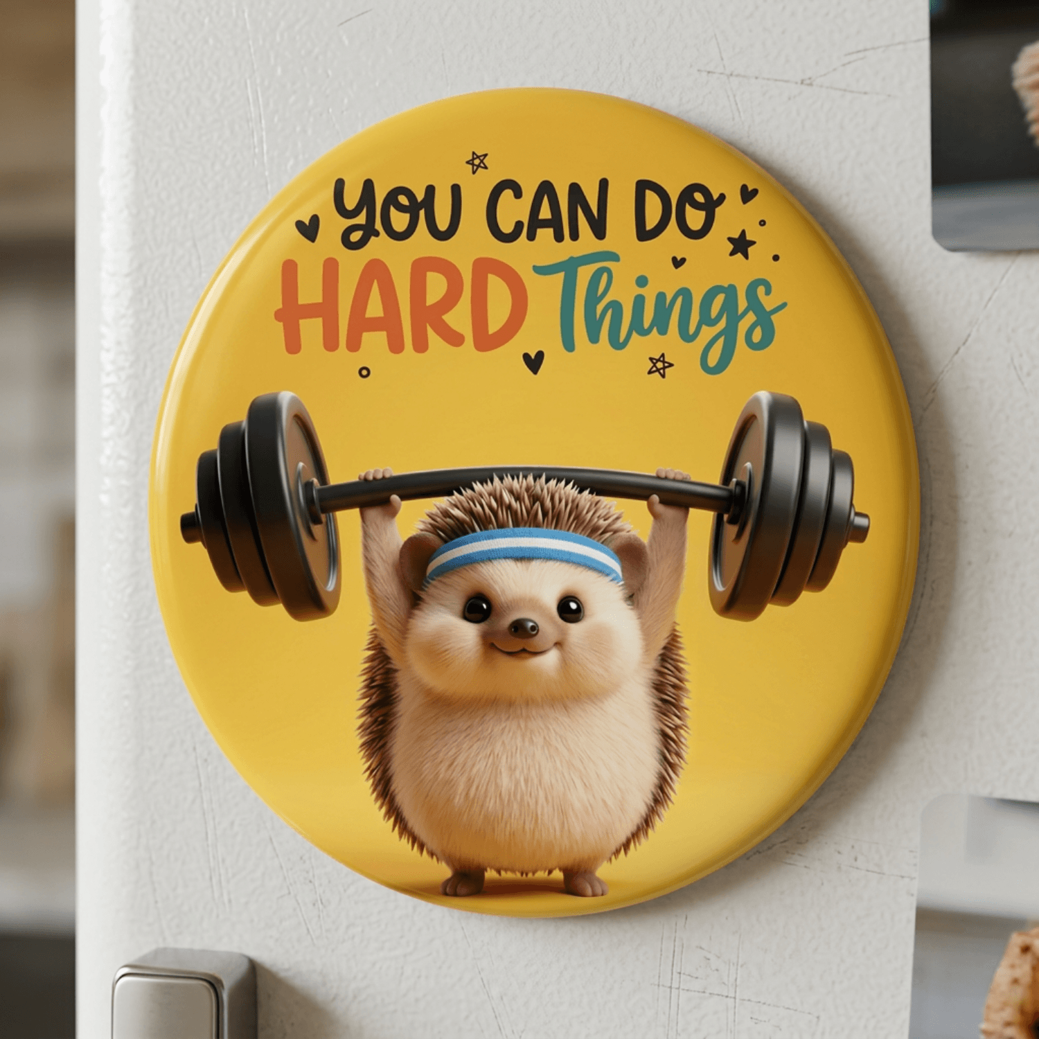 Inspirational Quote Fridge Magnet (You Can Do Hard Things Design)